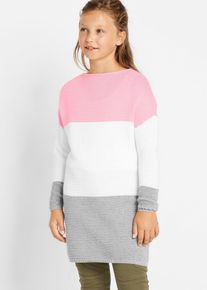 Meisjes lange trui - roze - maat 128/134 - met katoen - bonprix