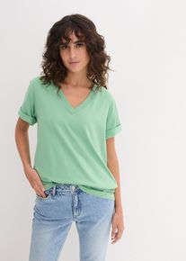 Wijd longshirt met V-hals (set van 5) korte mouw - roze - maat 56/58 (3XL) - met katoen - bonprix