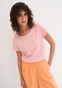 Shirt met ronde hals (set van 5) korte mouw - roze - maat 56/58 (3XL) - met katoen - bonprix