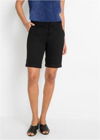 Stretch bermuda - zwart - maat 40 - met katoen - bonprix