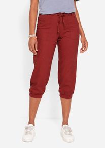 Linnen 3/4 broek met comfortband loose fit - rood - maat 56 - linnen - bonprix