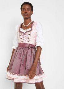 Dirndl met schort knielang (2-dlg. set) - paars - maat 48 - bonprix