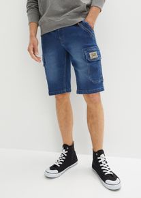 Stretch jeans bermuda regular fit - blauw - maat 64 - met katoen - bonprix