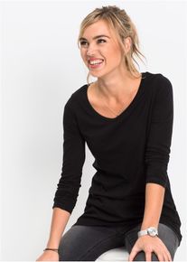 Longsleeve van katoen - zwart - maat 36/38 (S) - 100% katoen - bonprix