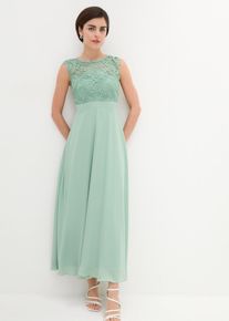 Maxi galajurk met kant - groen - maat 42 - bonprix