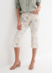 Capri broek - wit - maat 52 - met katoen - bonprix