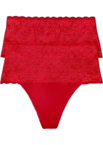 Corrigerende string (set van 2) medium corrigerend - rood - maat 44 - bonprix