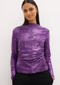 Shirt met glanzende print - paars - maat 56/58 (3XL) - bonprix