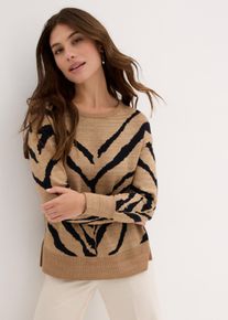 Jacquard trui - bruin - maat 56/58 (3XL) - bonprix