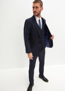 Slim fit pak (4-dlg. set): colbert broek gilet stropdas - blauw - maat 54 - bonprix