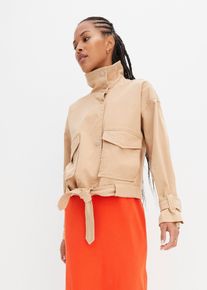 Lichte twill jas - beige - maat 50 - met katoen - bonprix