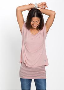 2-in-1 longshirt - roze - maat 44/46 (L) - viscose - bonprix