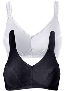 Bh zonder beugels (set van 2) met biologisch katoen - zwart - maat 85C - met katoen - bonprix