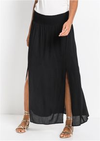 Maxi rok van soepele viscose - zwart - maat 42 - viscose - bonprix