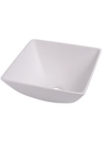 Waschbecken Aufsatzwaschbecken Kunststoff-Spülbecken rechteckig 290x290x135mm Camping Wohnwagen weiß