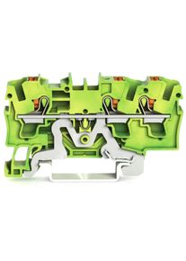 50 St&uuml;ck WAGO 2204-1307 3-Leiter-Schutzleiterklemme Push-In-Klemme 6,20mm gr&uuml;n gelb