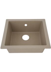 respekta Ohio Mineralite Einbauspüle, 1 Becken, reversibel, 50x44cm, Sandbeige