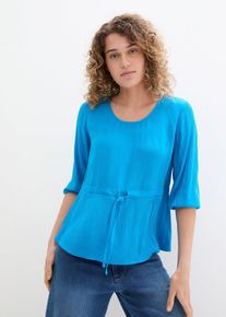 Crinkle-Tunika aus softer Viskose, blau, Größe 56, Viskose, bonprix