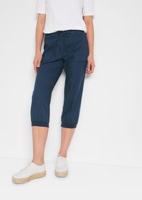 3/4 Hose aus Baumwoll-Leinen-Mix, blau, Größe 54, Leinen, bonprix