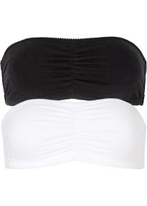 Bandeau BH (Cup A und B) mit Bio-Baumwolle (2er Pack), schwarz, Größe 36/38 (S), mit Baumwolle, bonprix