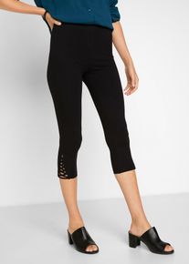 Capri-Leggings mit Bio-Baumwolle, schwarz, Gr&ouml;&szlig;e 36/38 (S), mit Baumwolle, bonprix