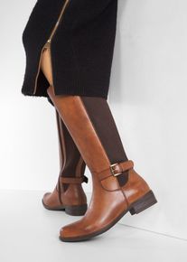 Stiefel aus Leder - braun - Größe 36 - Glattleder- bonprix