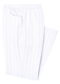 Dames Broek van seersucker in wit ,maat 19, WITT, 100% Polyester