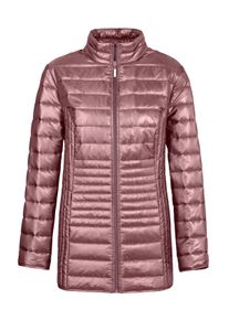 Dames Gewatteerde jas met verticaal patroon in roos ,maat 38, WITT, 100% Polyester. Wattering: 100% Polyester