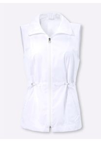 Dames Gilet met tunnelkoord in de taille in wit ,maat 38, WITT, 100% Polyester