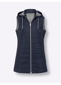 Dames Bodywarmer met gestreepte binnenvoering in marine ,maat 54, WITT, 100% Polyester. Wattering: 100% Polyester