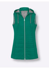 Damen Steppweste mit Innenfutter, gestreift in grün ,Größe 38, WITT, 100% Polyester. Wattierung: 100% Polyester