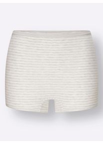 wäschepur Dames Panty in 2x lichtgrijs gestreept + 2x wit ,maat 38, Witt, 95% Katoen, 5% Elastan. Gemêleerd: 94% Katoen, 5% Elastan, 1% Polyester