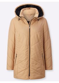 Dames Gewatteerde jas met afneembare capuchon in camel ,maat 36, WITT, 100% Polyamide. Wattering: 100% Polyester. Capuchonvoering: 100% Polyester