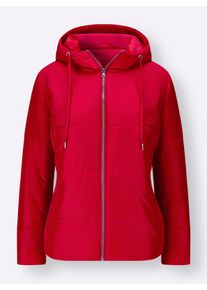 Dames Gewatteerde jas met twee zakken in rood ,maat 40, WITT, 100% Polyester. Wattering: 100% Polyester