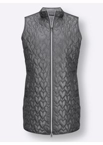 Dames Bodywarmer in langer model in antraciet ,maat 38, WITT, 100% Polyester. Wattering: 100% Polyester