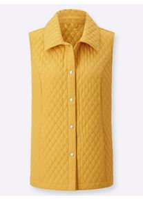 Damen Steppweste aus pflegeleichter Microfaser in ocker ,Gr&ouml;&szlig;e 50, WITT, 100% Polyester. Wattierung: 100% Polyester