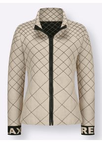 Dames Vest met ruitpatroon, doorgestikt in zand ,maat 36, WITT, 40% Katoen, 40% Polyacryl, 20% Polyester