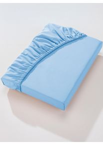 Biberna unisex Laken in lichtblauw ,maat 1 st. 100x200 cm - Hoeslaken, Witt, 100% Katoen