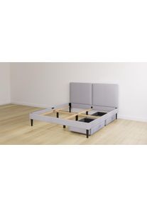 EMMA Classic Polsterbett - 140x200 cm - Hellgrau - Klassisch Kopfteil - 2 Schubladen