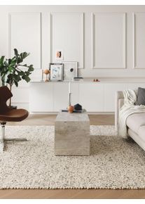 benuta Pure Wollen Vloerkleed Patch Wit/Zwart 120x170 cm - Moderne Vloerkleden voor Woonkamer, Slaapkamer & Eetkamer