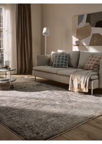 Tapis poil ras Anwar Gris 80x150 cm - Tapis poil court design moderne pour salon