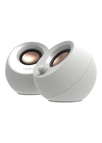 Creative Pebble V3 - White - Bluetooth - 2.0 PC-Lautsprecher - Weiß