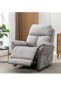 Fauteuil Relax - Chaise Longue Fauteuil Individuel Fauteuil tv en cuir pu - Chaise Manuelle avec Repose-Pieds xxl Gris