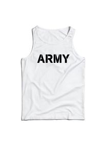 DRAGOWA férfi ujjatlan trikó ARMY, fehér 160g/m2