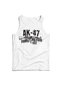 DRAGOWA férfi ujjatlan trikó Seneca AK-47, fehér 160g/m2