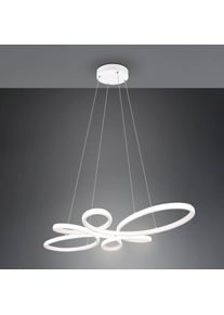 Trio LED-Pendelleuchte Fly, weiß matt, 4.000 K, 83 cm x 45 cm