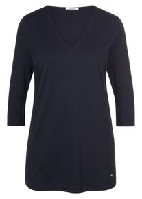 efixelle - Shirt van 100% katoen met V-hals, zwart, Maat 36, katoen