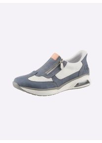 Rieker Dames Instapper met ritssluiting opzij in middenblauw ,maat 38, Witt, 100% Imitatieleer
