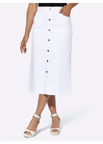 Damen Jeansrock mit Gehschlitz in weiß ,Größe 22, WITT, 97% Baumwolle, 3% Elasthan