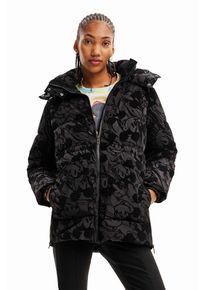 Desigual geaca femei, culoarea negru, de tranzitie